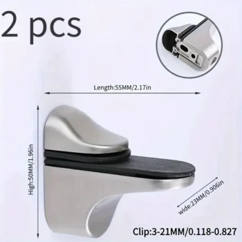 Pale Gold Adjustable Zinc Alloy Glass Shelf Bracket Clip