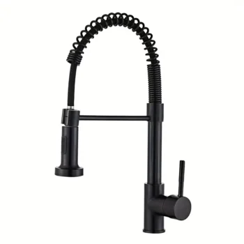 Black Commercial Kitchen Faucet with Pull-Down Sprayer