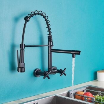 Black Spout Spring In Wall Faucet
